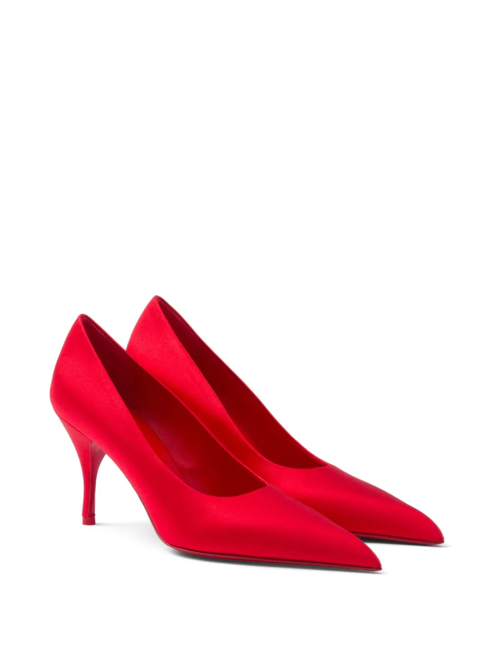 Prada 85 mm satijnen pumps - Rood