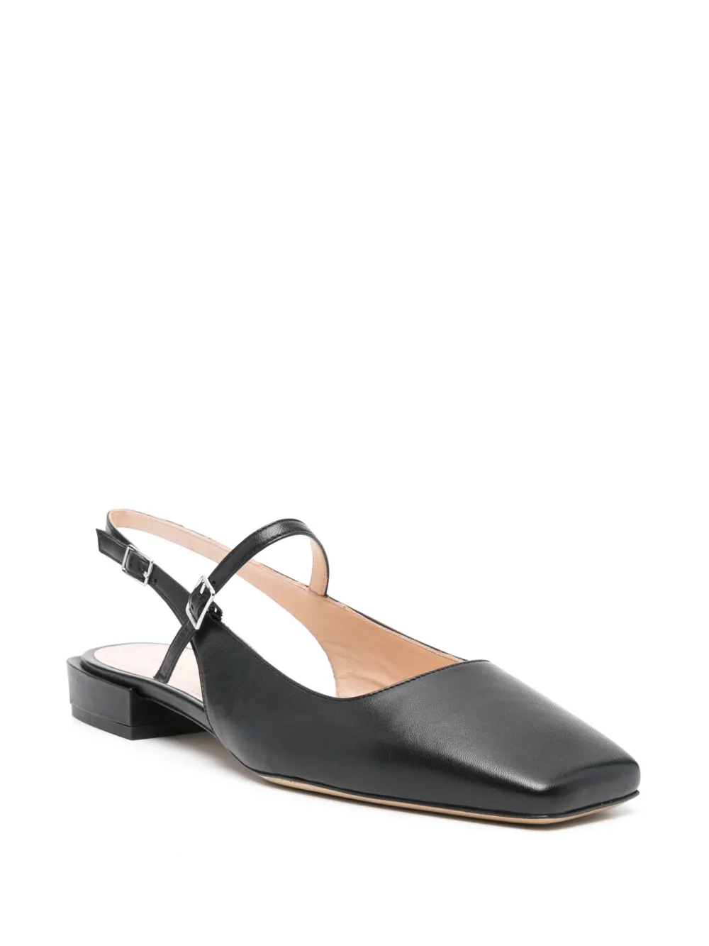 P.A.R.O.S.H. Leren slingback ballerina's - Zwart