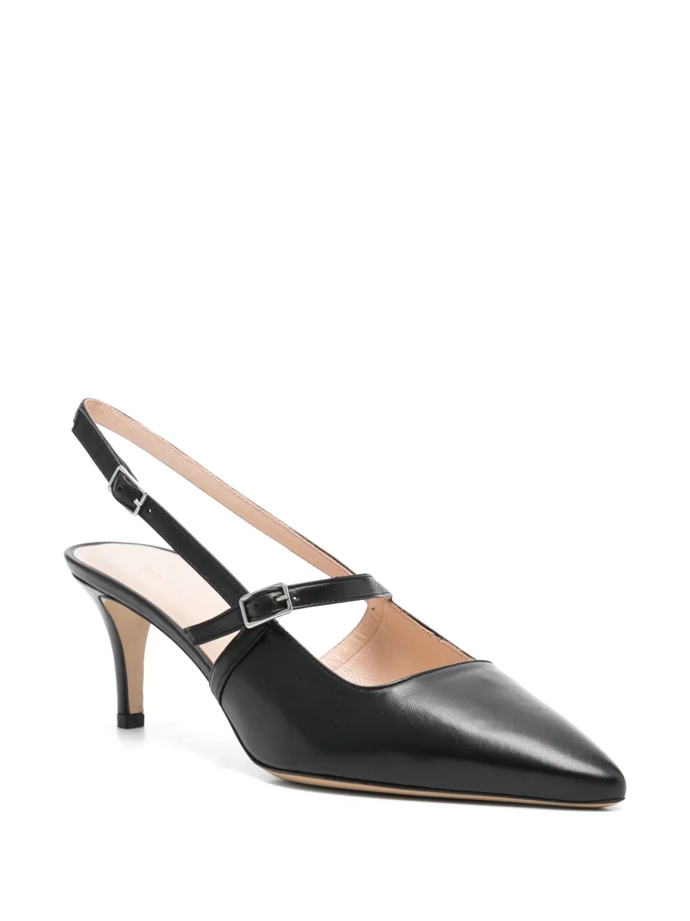 P.A.R.O.S.H. 60mm leather slingback pumps - Zwart