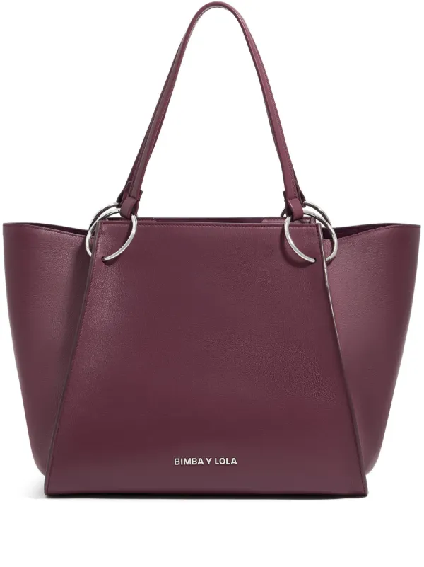 Bimba y Lola Large Leather Tote Bag Red FARFETCH CH