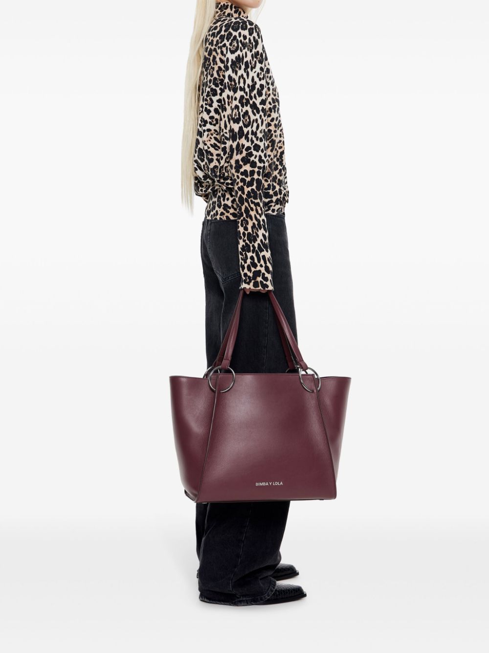 Bimba y Lola large leather tote bag - Rood