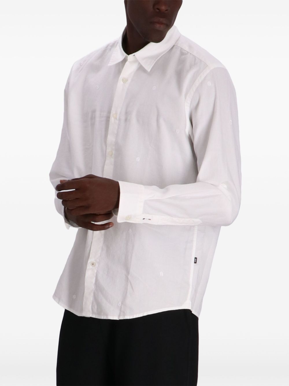 Shop Hugo Boss Poplin Shirt In White