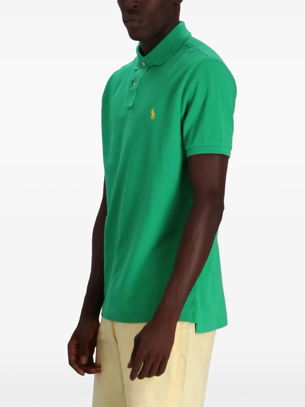 Polo Ralph Lauren Cotton Mesh Custom Slim Fit Polo Shirt In Green