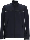 BOSS logo-print zip-up jacket - Blue