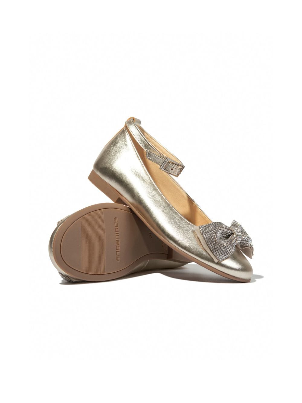 ANDANINES bow-detail ballerina shoes - Goud