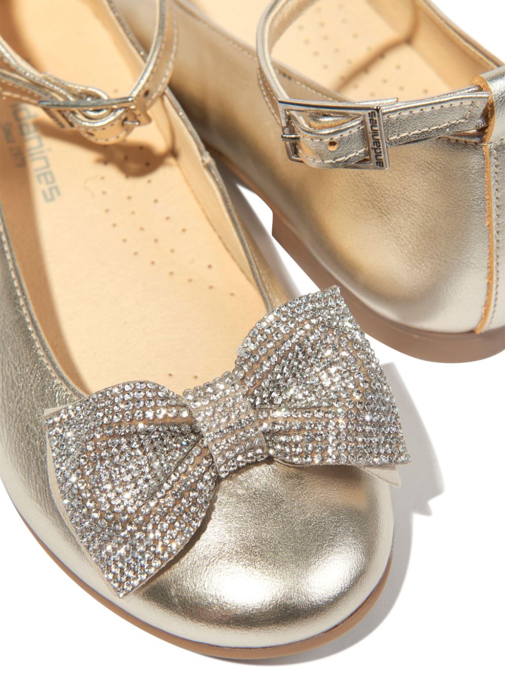 ANDANINES bow-detail ballerina shoes Gold