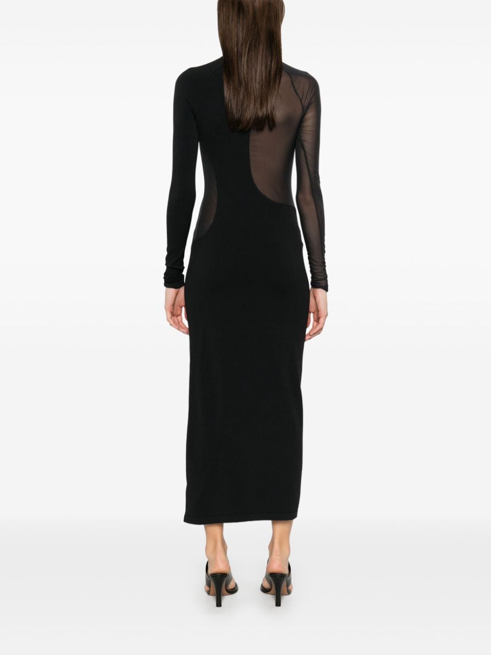 Shop Y-3 Panelled Midi Dress In Black