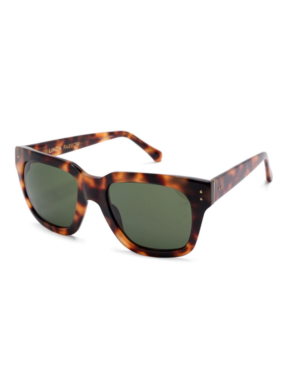 Shop Linda Farrow Max Sunglasses In 褐色