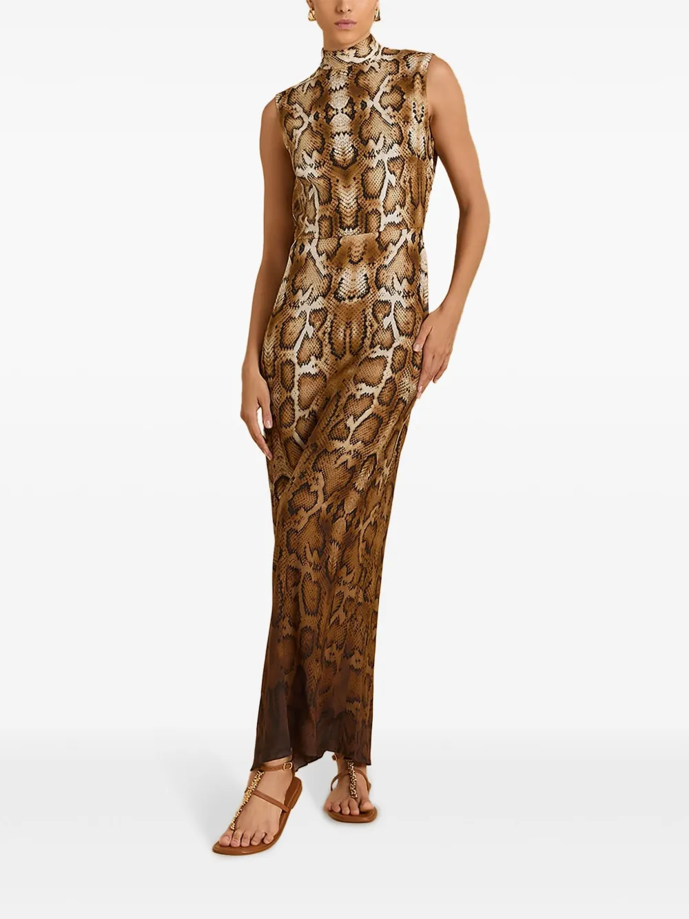 Lenny Niemeyer Midi-jurk met pythonprint - Bruin