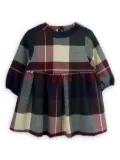 Knot check-patten dress - Red