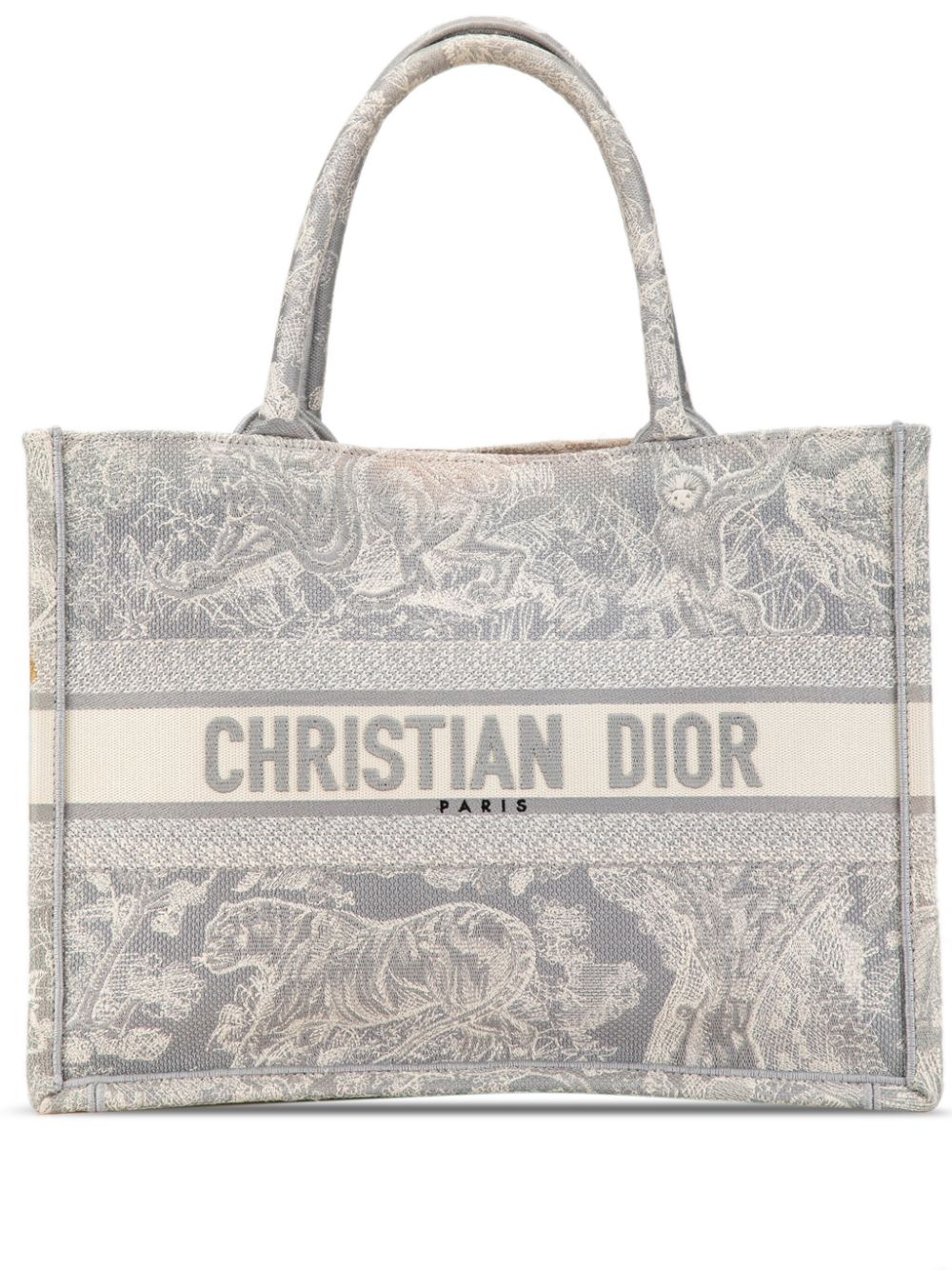 Christian Dior Pre-Owned 2020 Medium Toile de Jouy Reverse Embroidered Book tote bag - Grey