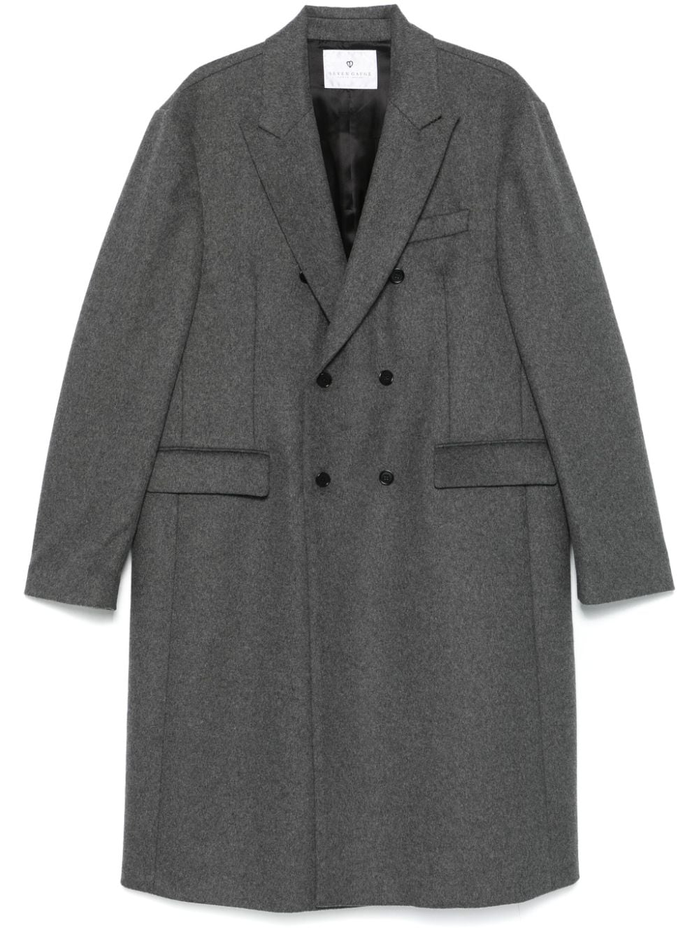 Seven Gauge Double-breasted Coat In Gray