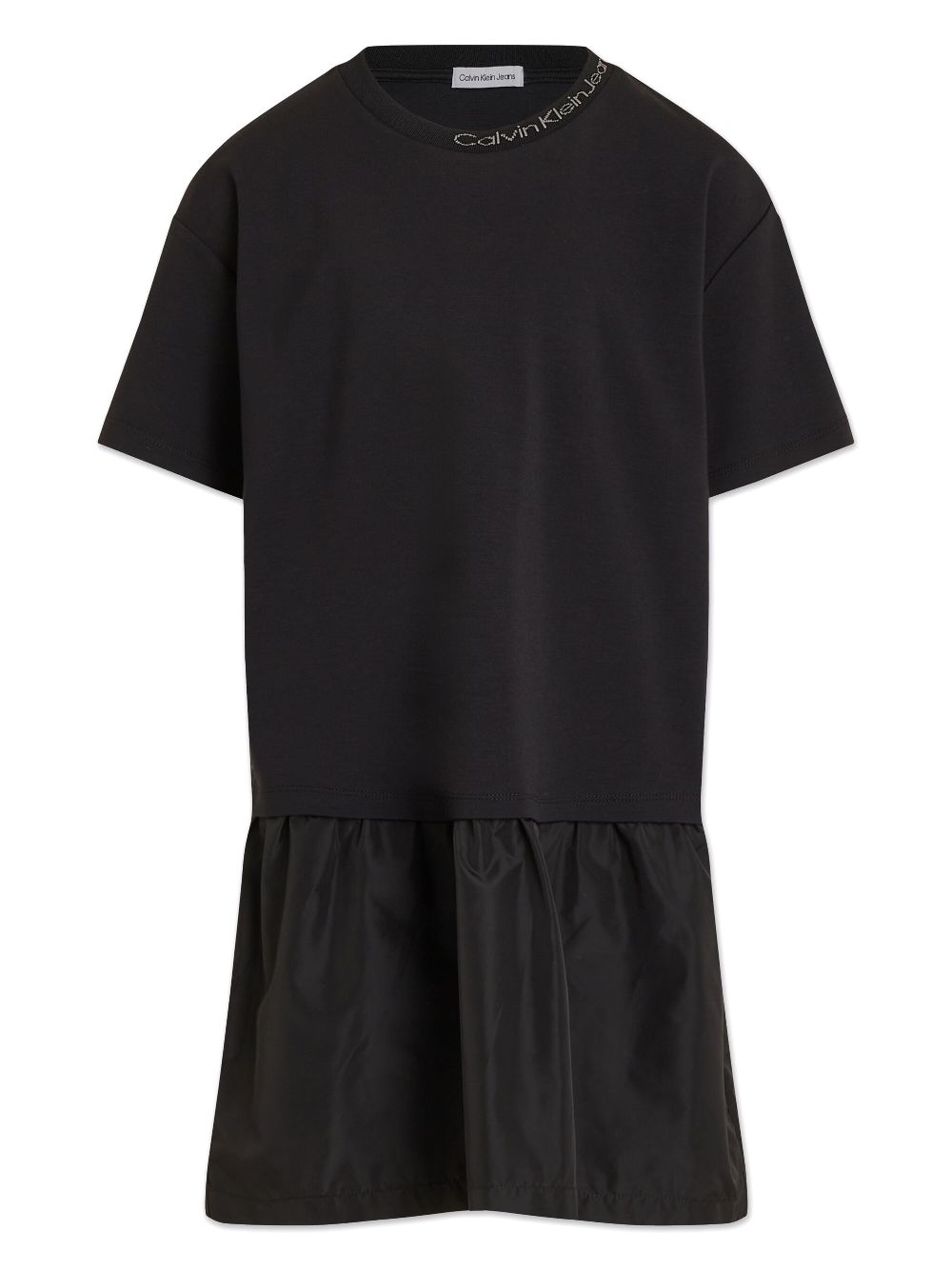 Calvin Klein Kids logo-embroidered collar dress - Black