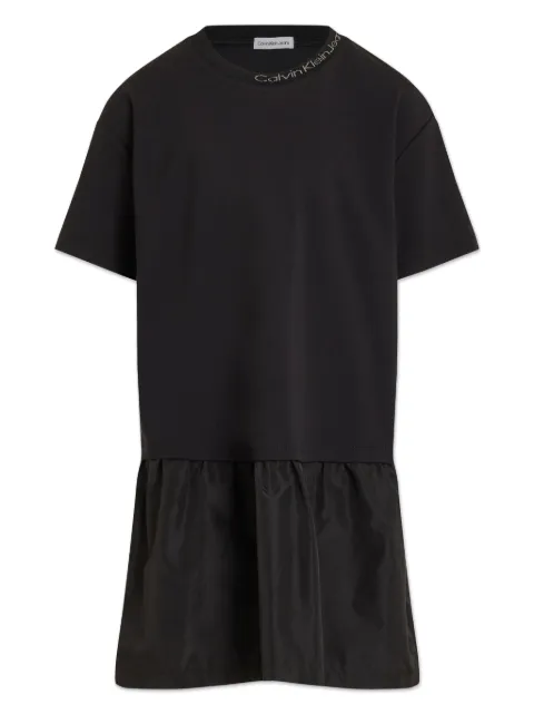 Calvin Klein Kids logo-embroidered collar dress 