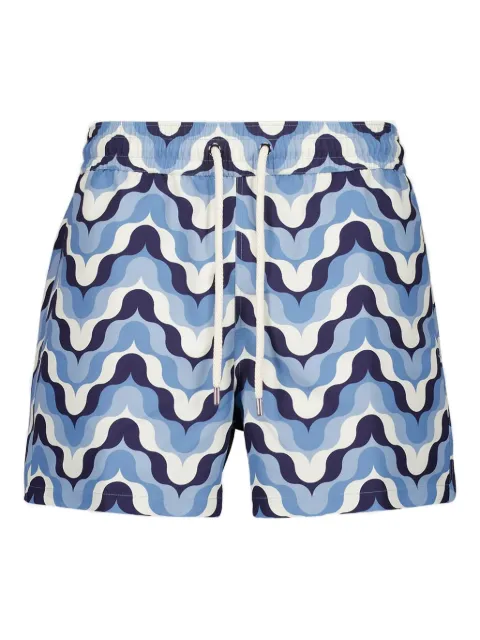 Frescobol Carioca wave-print swim shorts