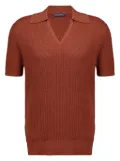 Frescobol Carioca Joaquim ribbed V-neck T-shirt - Brown
