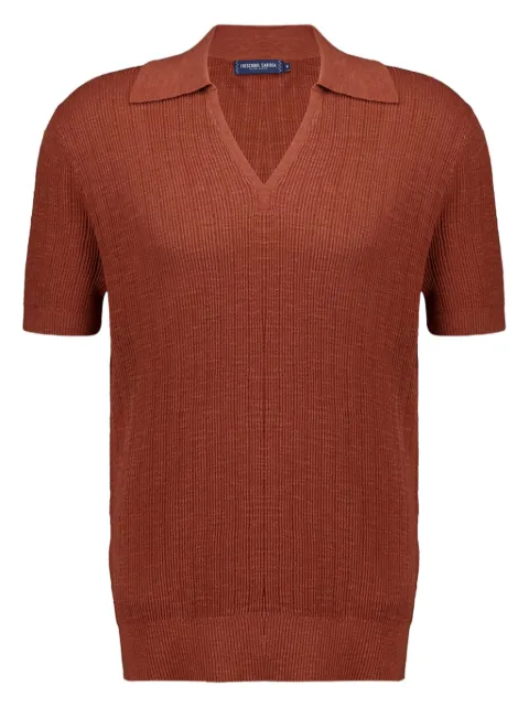 Frescobol Carioca Joaquim ribbed V-neck T-shirt