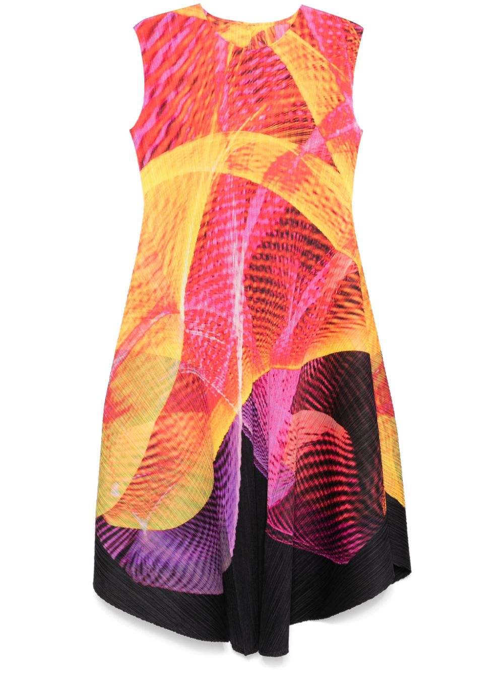 Pleats Please Issey Miyake Midi-jurk met abstracte print Roze