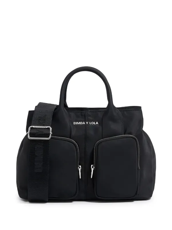Bimba y Lola Large zip-pocket Tote Bag Black FARFETCH LB