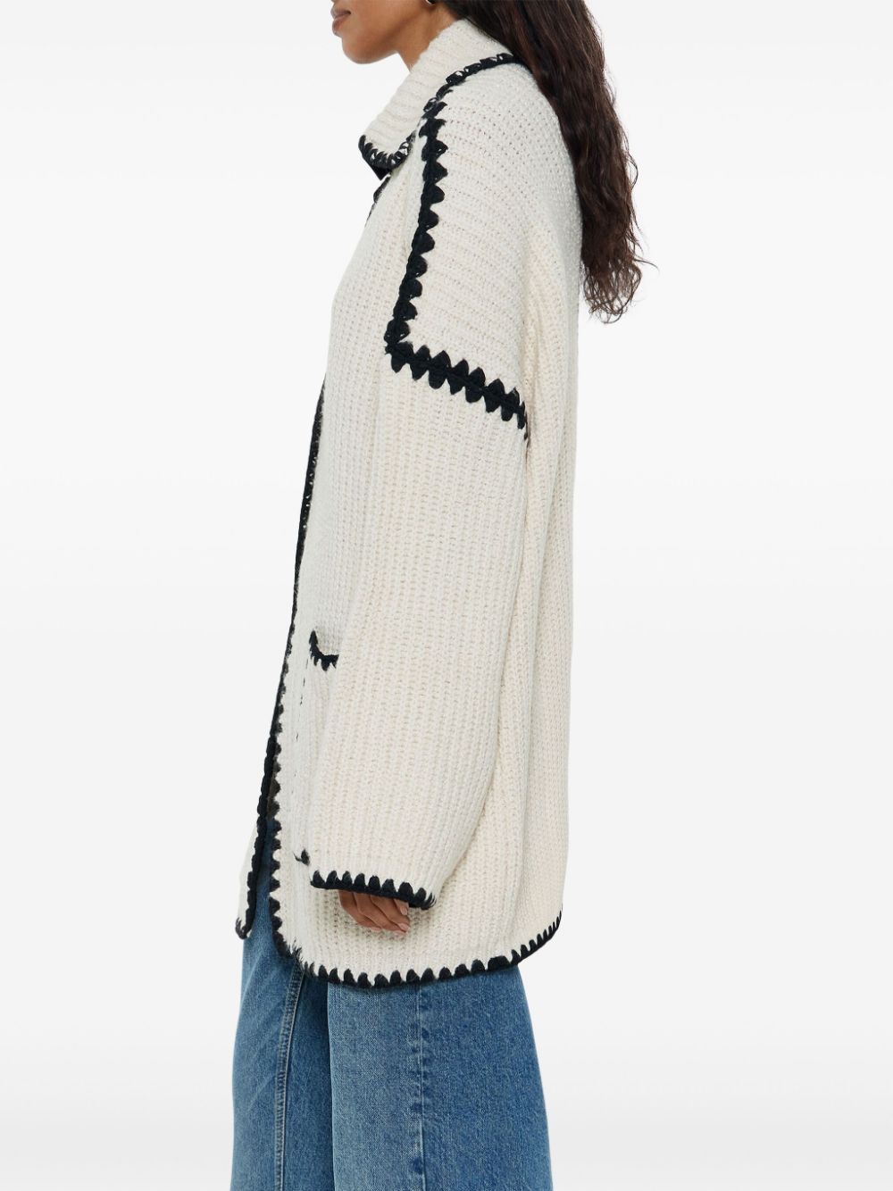 Shop Bimba Y Lola Stitch-detailing Cardigan In White