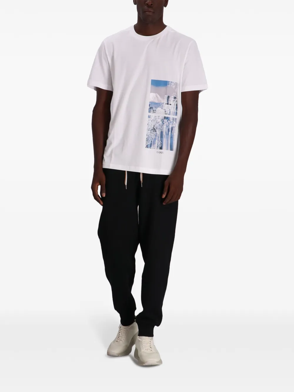 BOSS T-shirt met grafische print - Wit