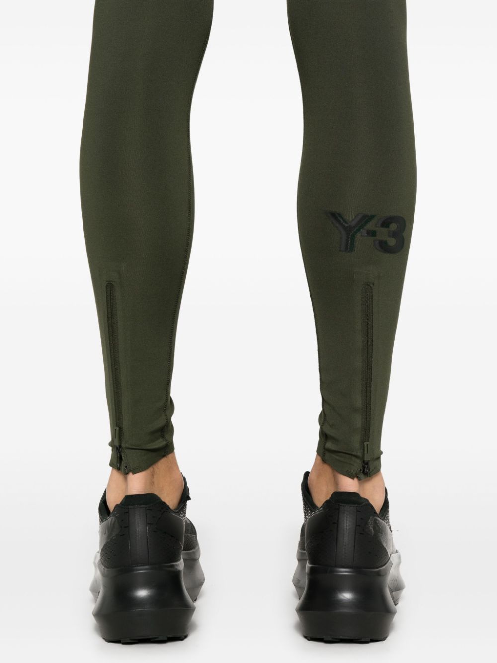 Y-3 Legging met logoprint Groen