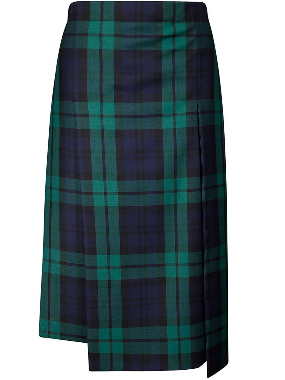 tartan wool midi skirt