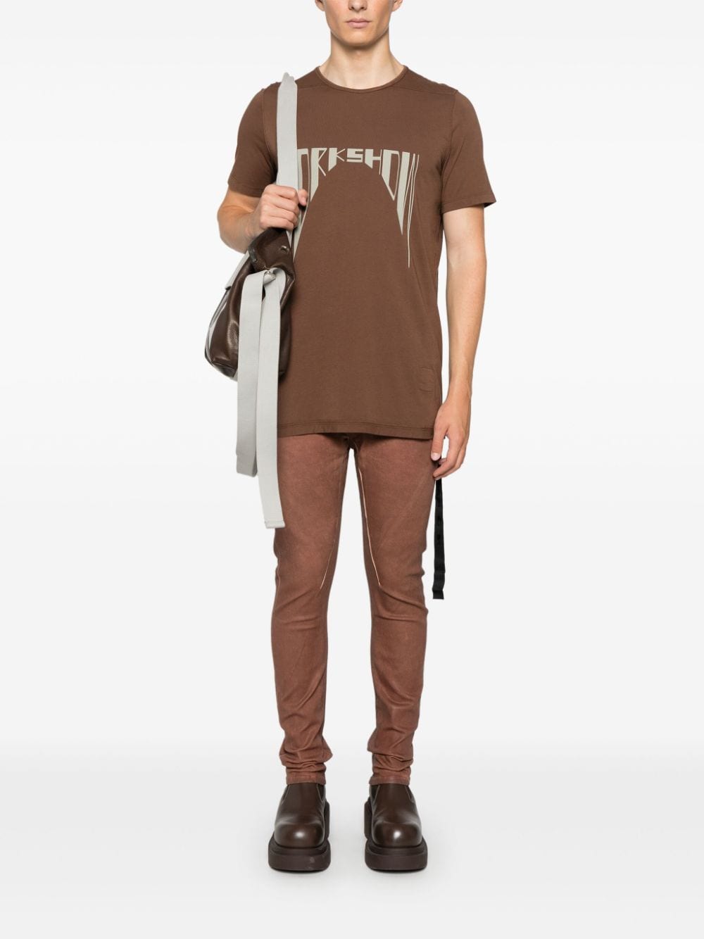 Shop Rick Owens Drkshdw Level T-shirt In Brown