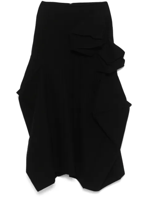 Yohji Yamamoto 3D-appliqué midi skirt