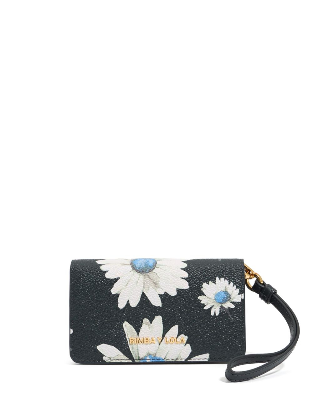 daisy-print leather wallet