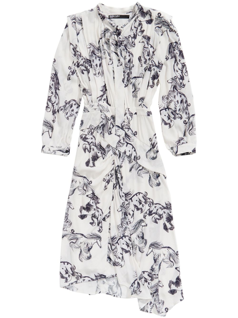 Greyhound-print midi dress