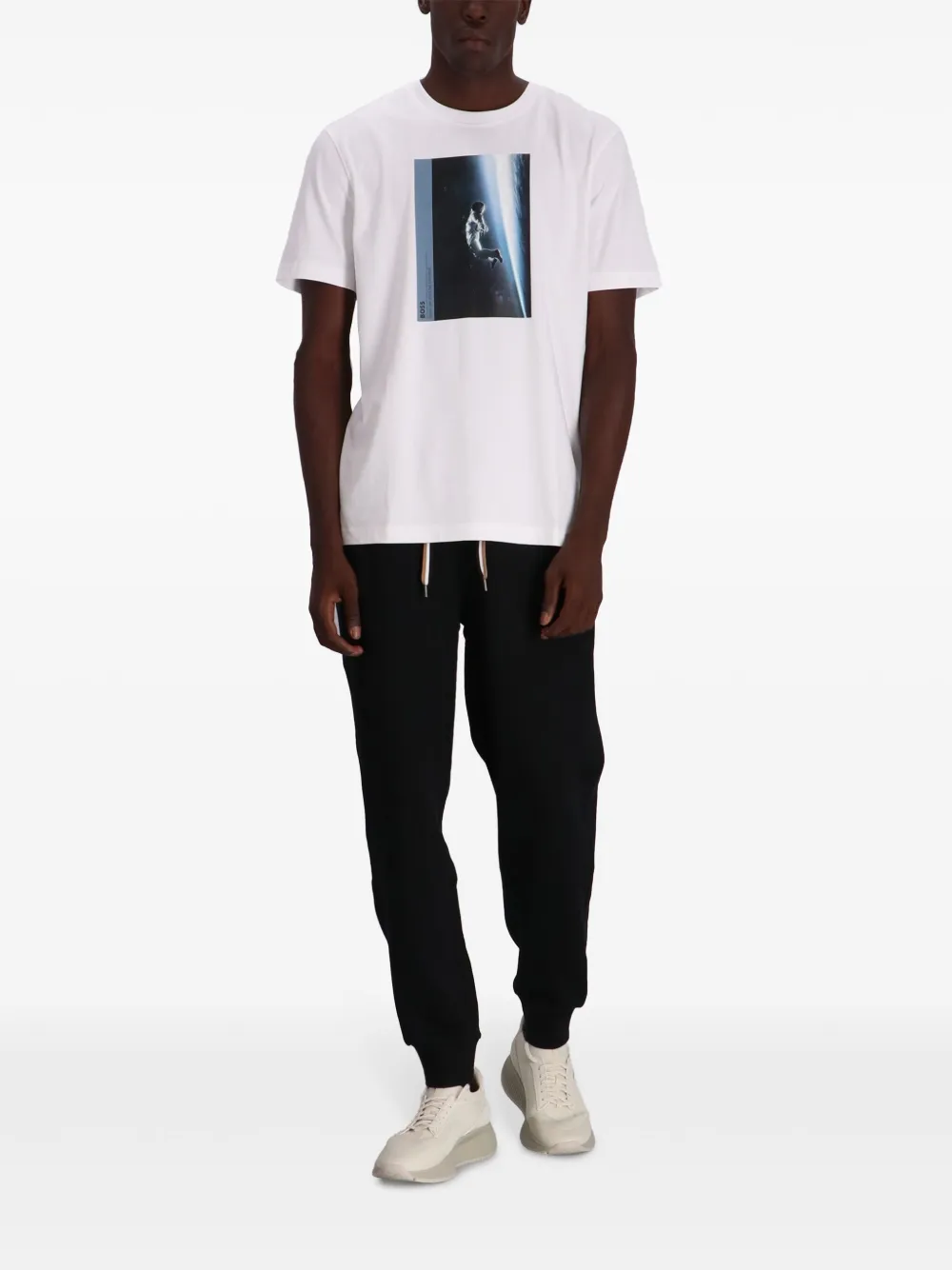 BOSS T-shirt met grafische print - Wit