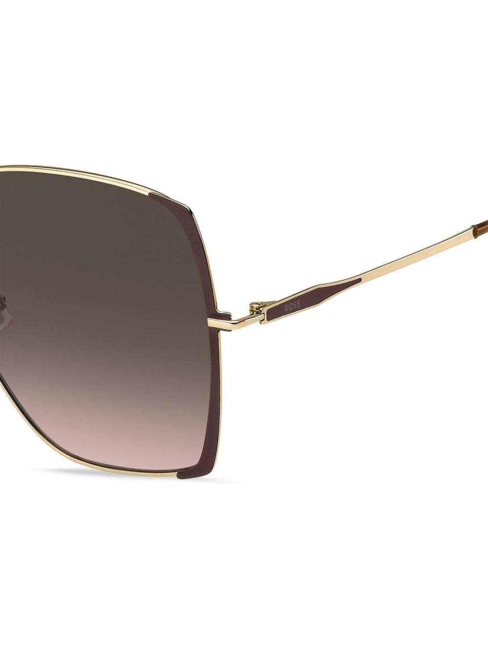 Shop Hugo Boss Square-frame Sunglasses In Gold