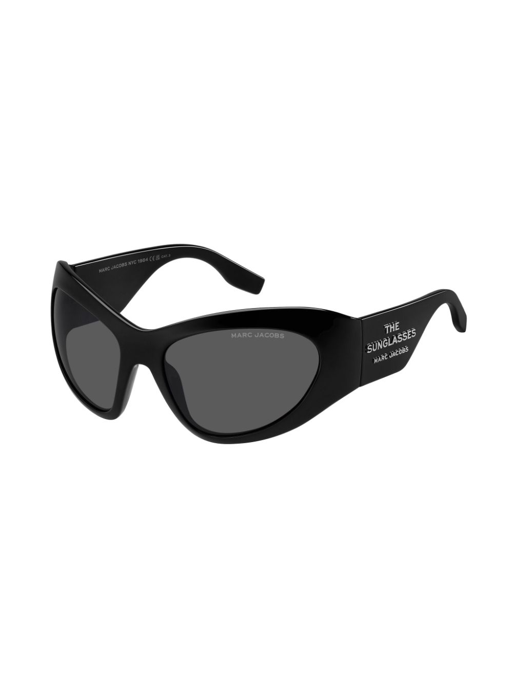 Shop Marc Jacobs Wraparound-frame Sunglasses In Black