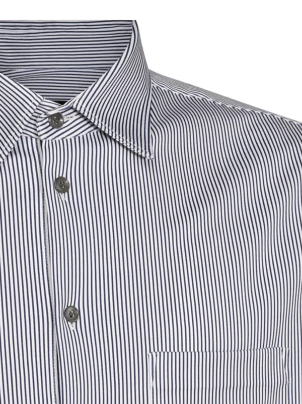 Giorgio Armani Striped Cotton Shirt | Blue | FARFETCH