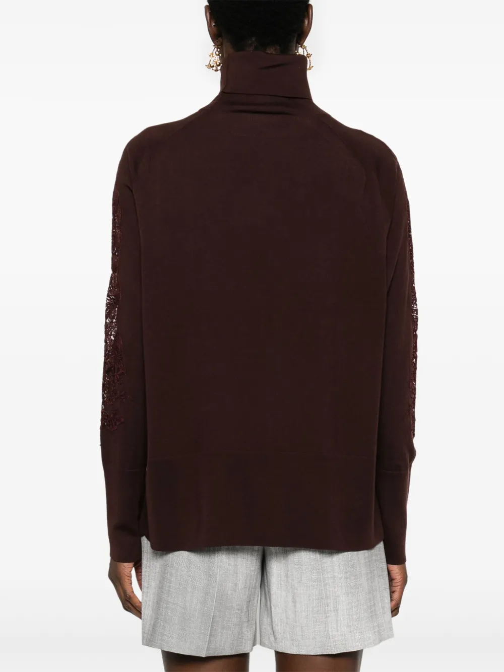 Ermanno Scervino Trui met kanten detail Bruin