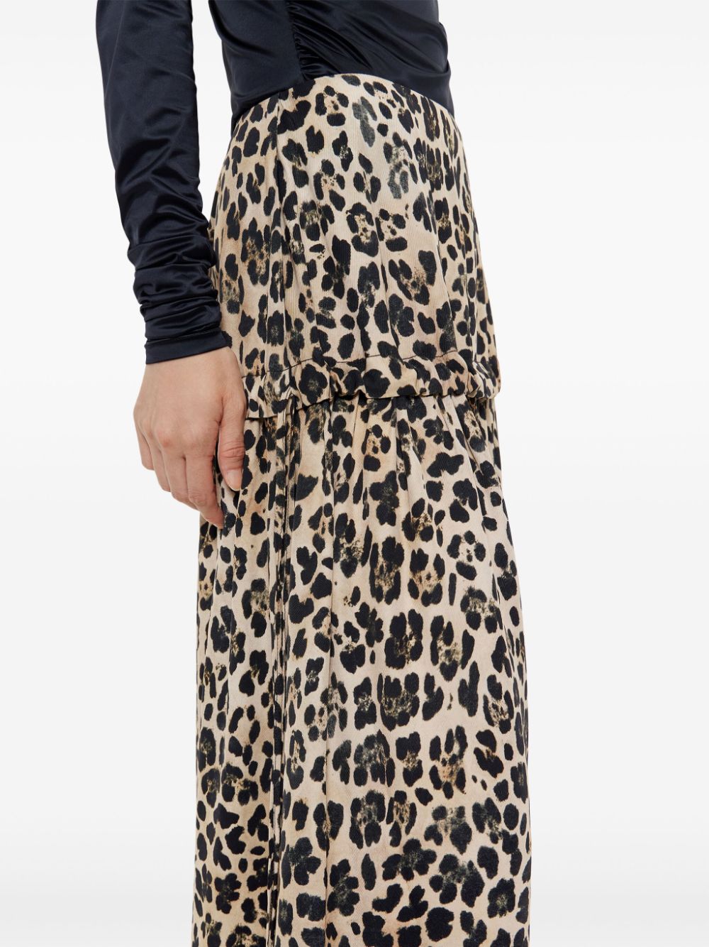 Shop Bimba Y Lola A-line Leopard-print Skirt In Neutrals