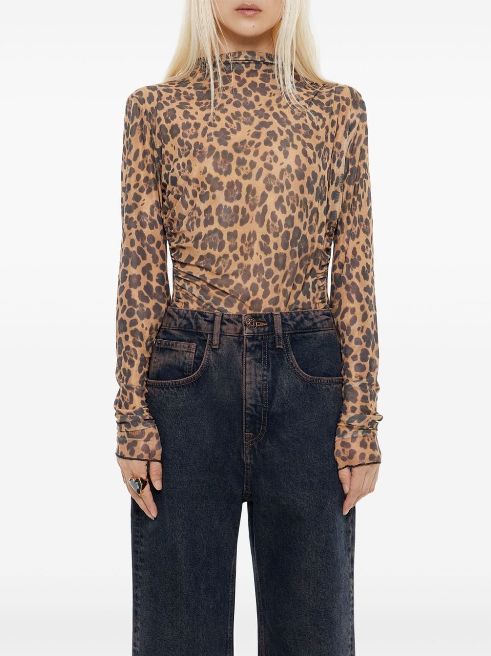 Shop Bimba Y Lola Leopard-print T-shirt In Neutrals