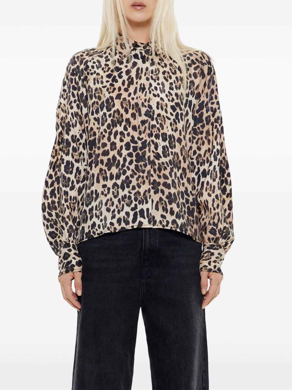 Shop Bimba Y Lola Leopard-print Shirt In Black