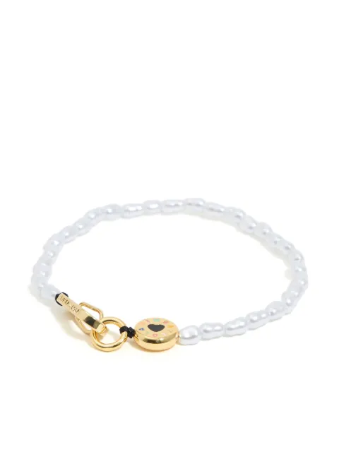 Bimba y Lola logo-charm faux-pearl bracelet