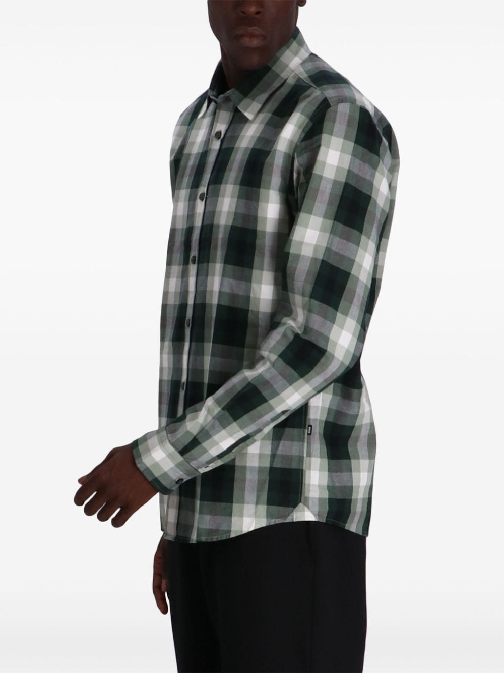 Shop Hugo Boss Check-pattern Shirt In Black