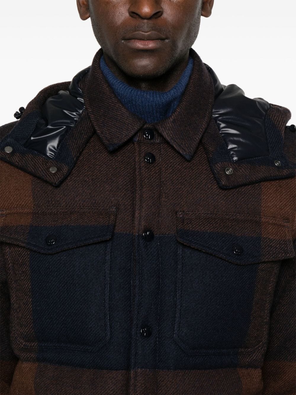 Shop Moncler Ladurns Shirt Jacket In Blue