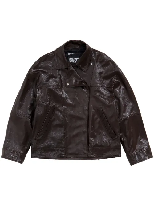 Veste en cuir à fini satiné - Bimba y Lola - Modalova