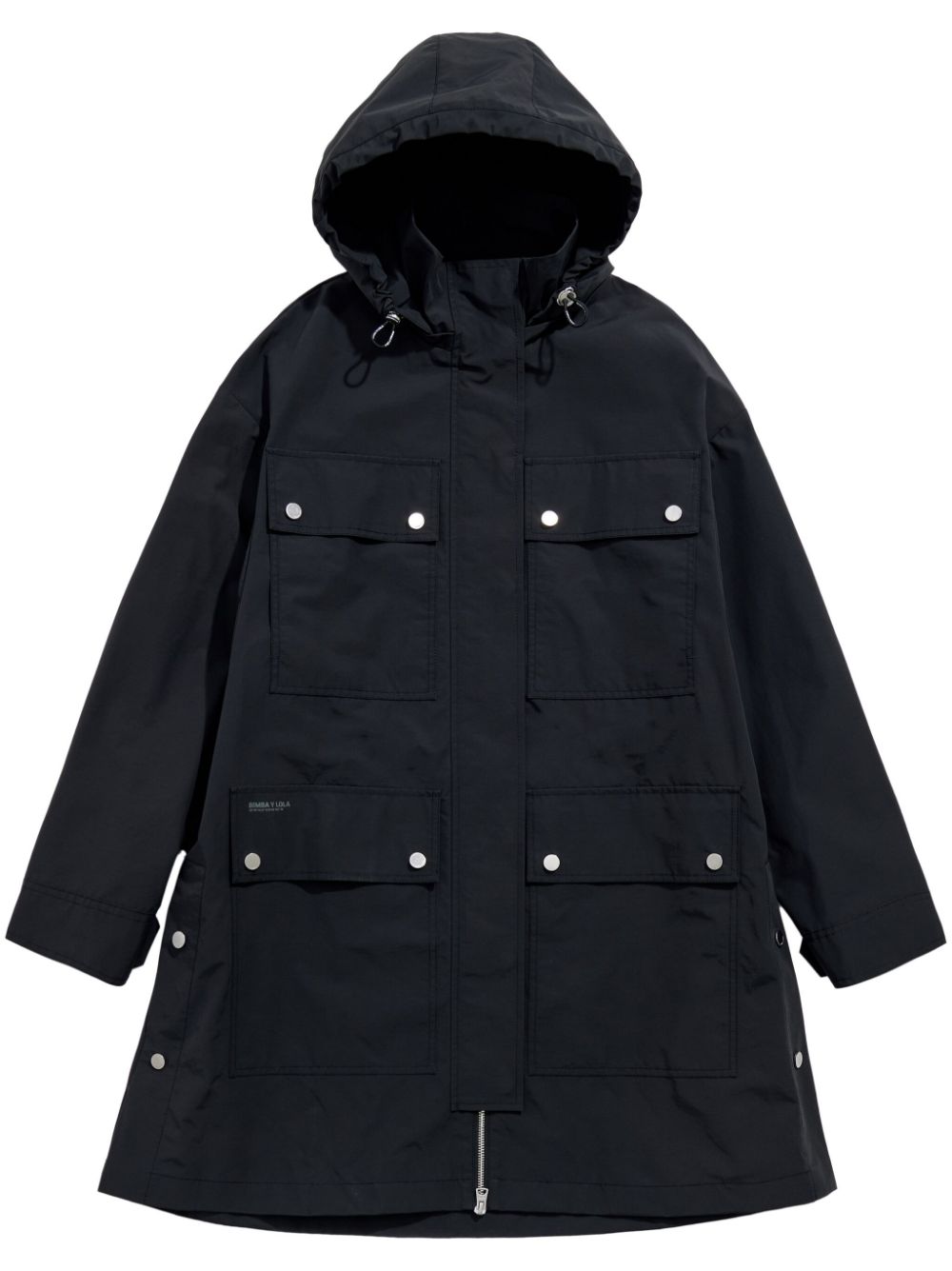 Shop Bimba Y Lola Hooded Parka Coat In Black