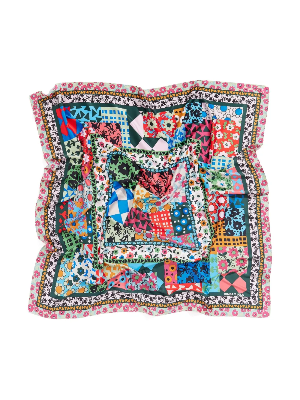 Bimba y Lola Patchwork Scarf | Pink | FARFETCH