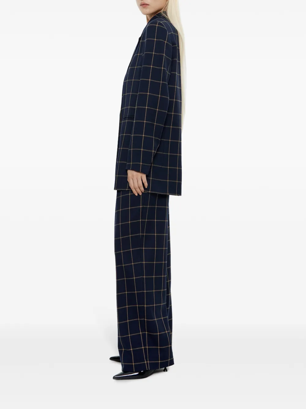 Bimba y Lola Geruite blazer Blauw