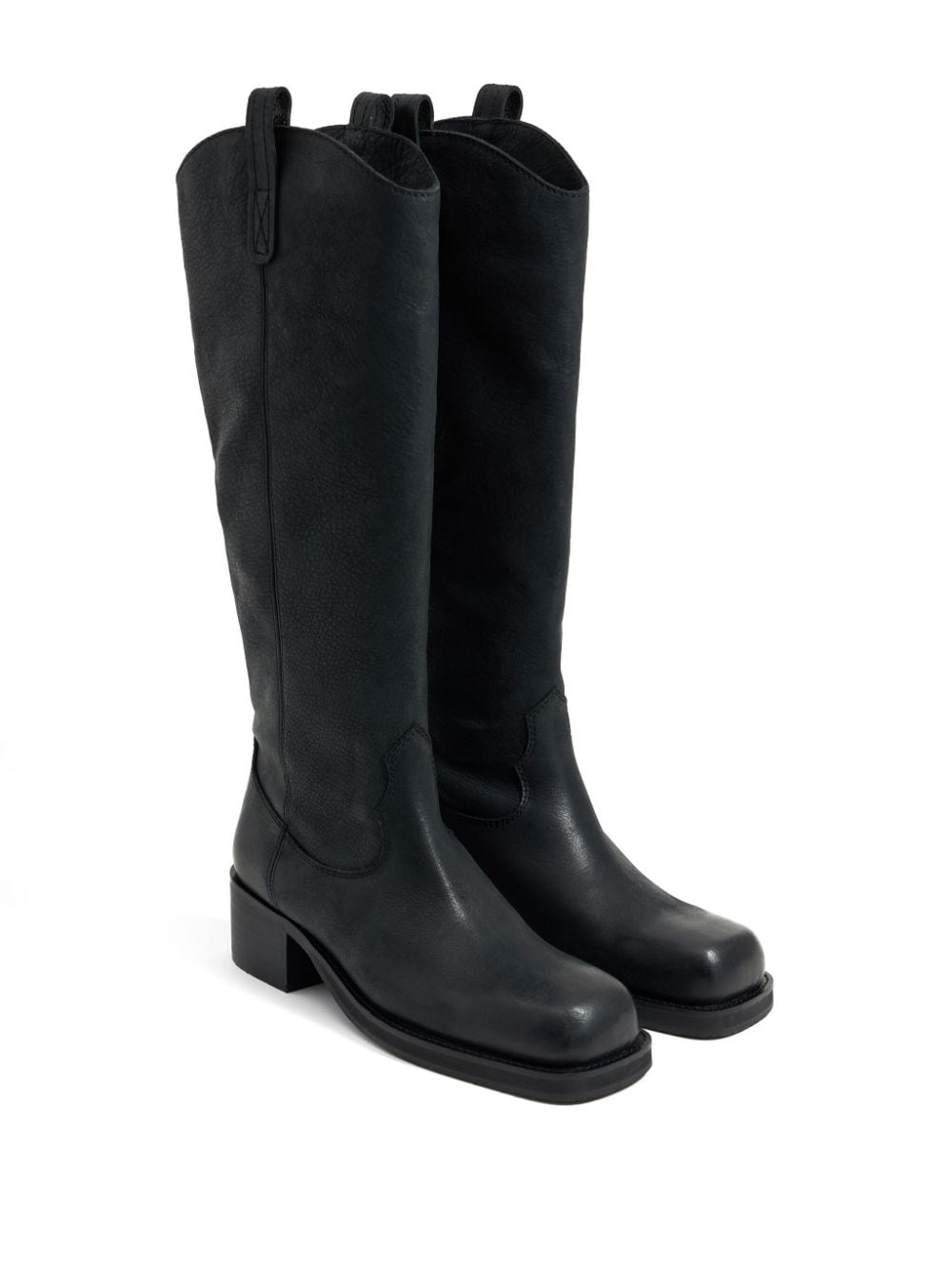 Bimba y Lola 45mm leather cowboy boots - Zwart