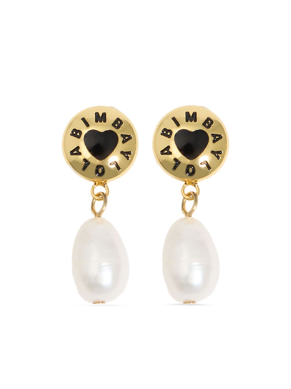 Candy-logo pearl earrings