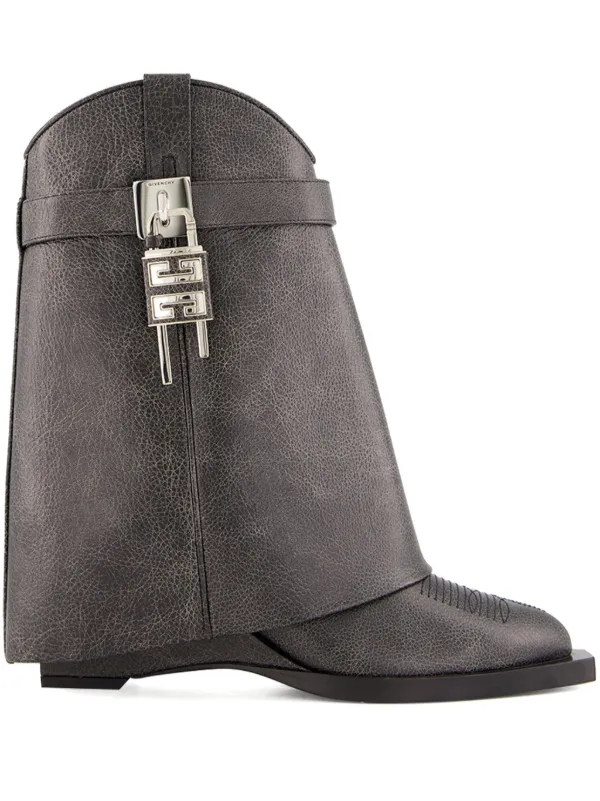 Givenchy Shark Lock Cowboy Boots Black FARFETCH AO