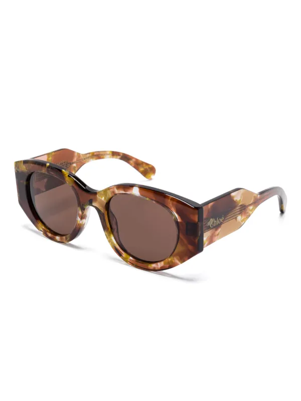 Chloé ブラウン オーバーサイズ サングラス Chloé Eyewear Gaya サングラス | ブラウン | FARFETCH JP
